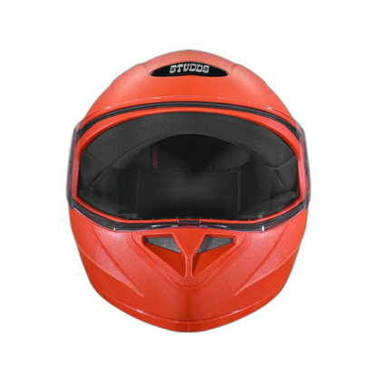 STUDDS Crest Fluorescent Orange Full Face Helmet