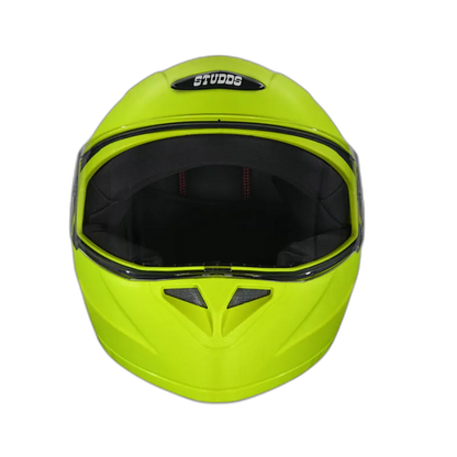 STUDDS Crest Fluorescent Yellow Full Face Helmet