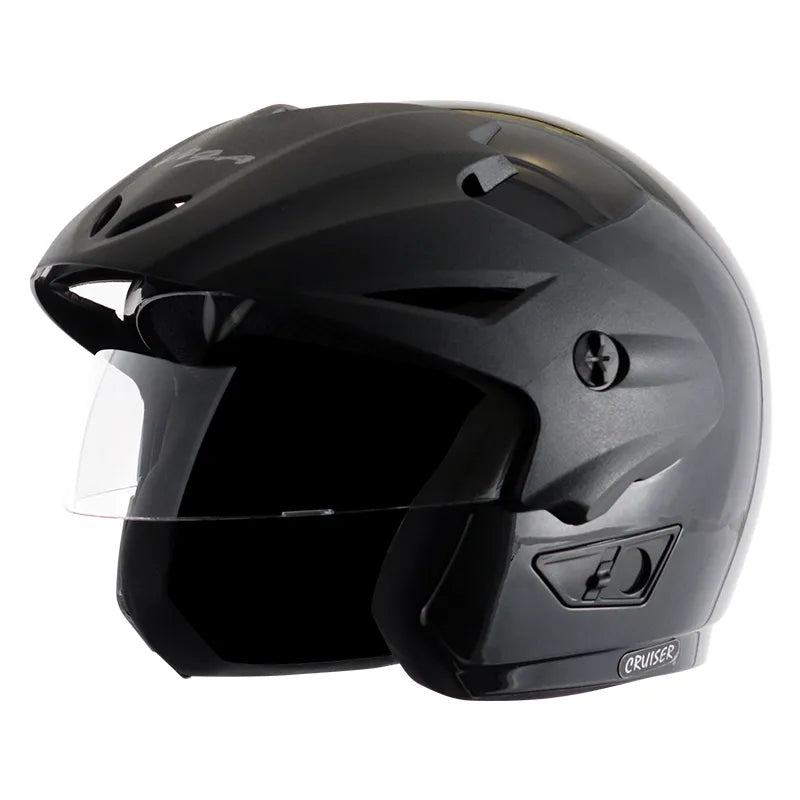 Vega Cruiser Black Half Face Helmet