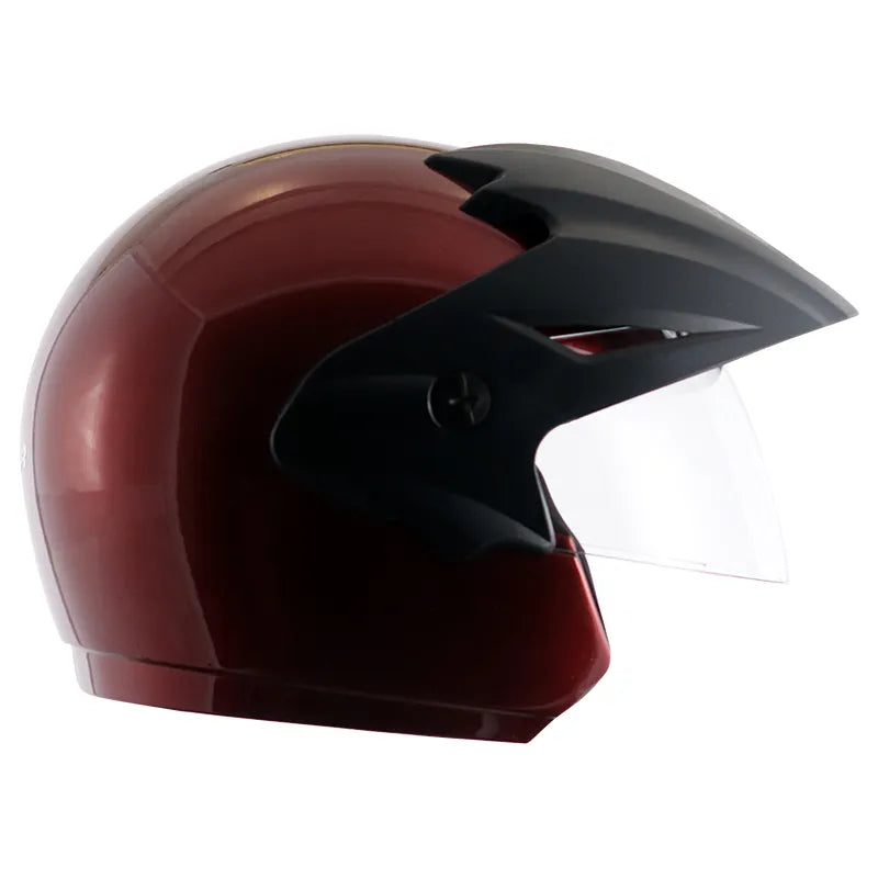 Vega Cruiser Burgundy Half Face Helmet