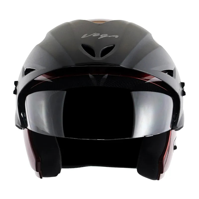Vega Cruiser Burgundy Half Face Helmet