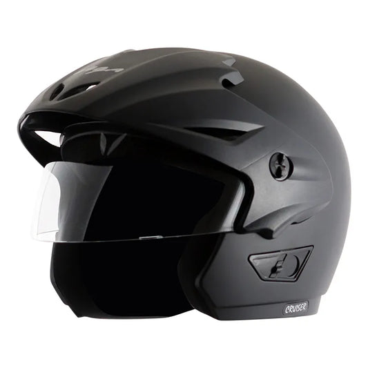 VEGA Cruiser Dull Black Half Face Helmet