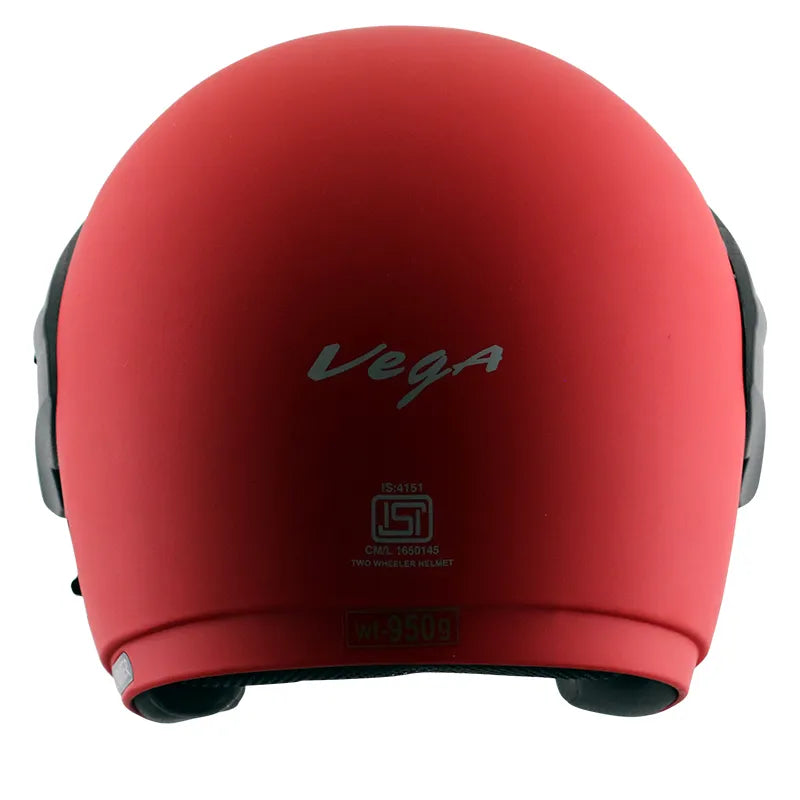 VEGA Cruiser Dull Red Half Face Helmet