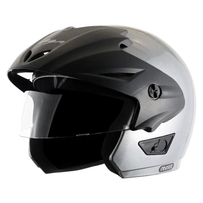 VEGA Cruiser Silver Half Face Helmet