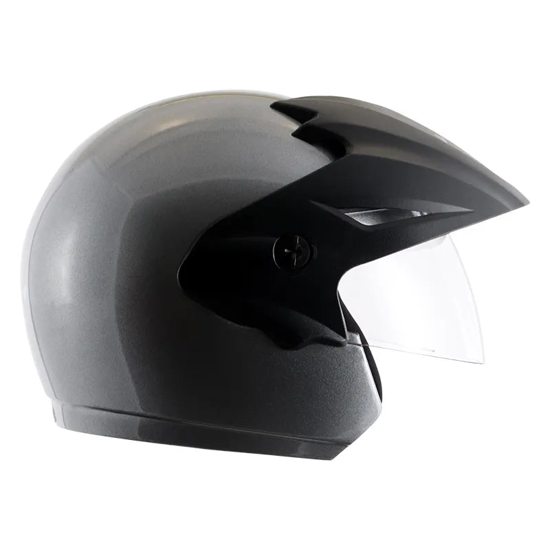 VEGA Cruiser Silver Half Face Helmet