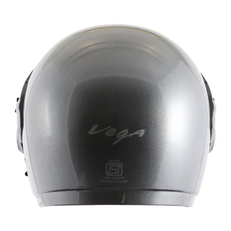 VEGA Cruiser Silver Half Face Helmet