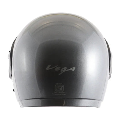 VEGA Cruiser Silver Half Face Helmet