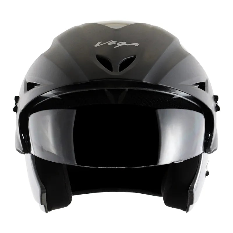 VEGA Cruiser Silver Half Face Helmet