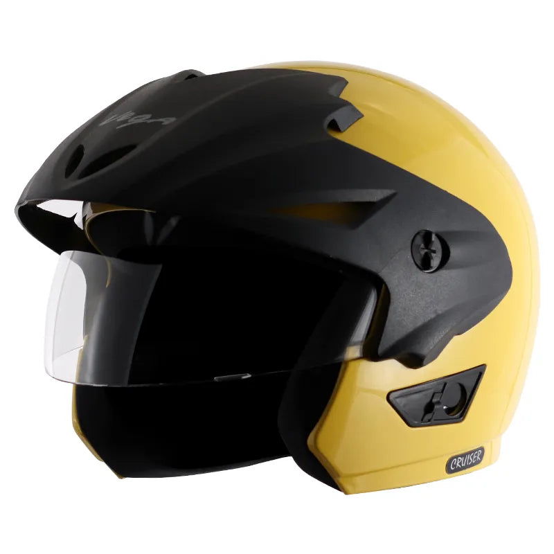 VEGA Cruiser Yellow Half Face Helmet