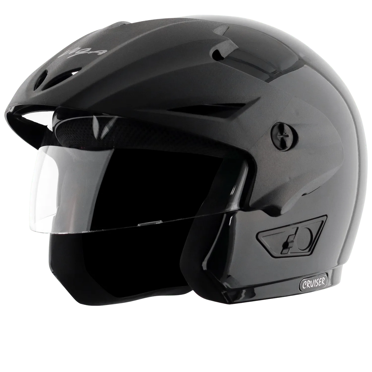 VEGA Cruiser Without Peak Black Half Face Helmet