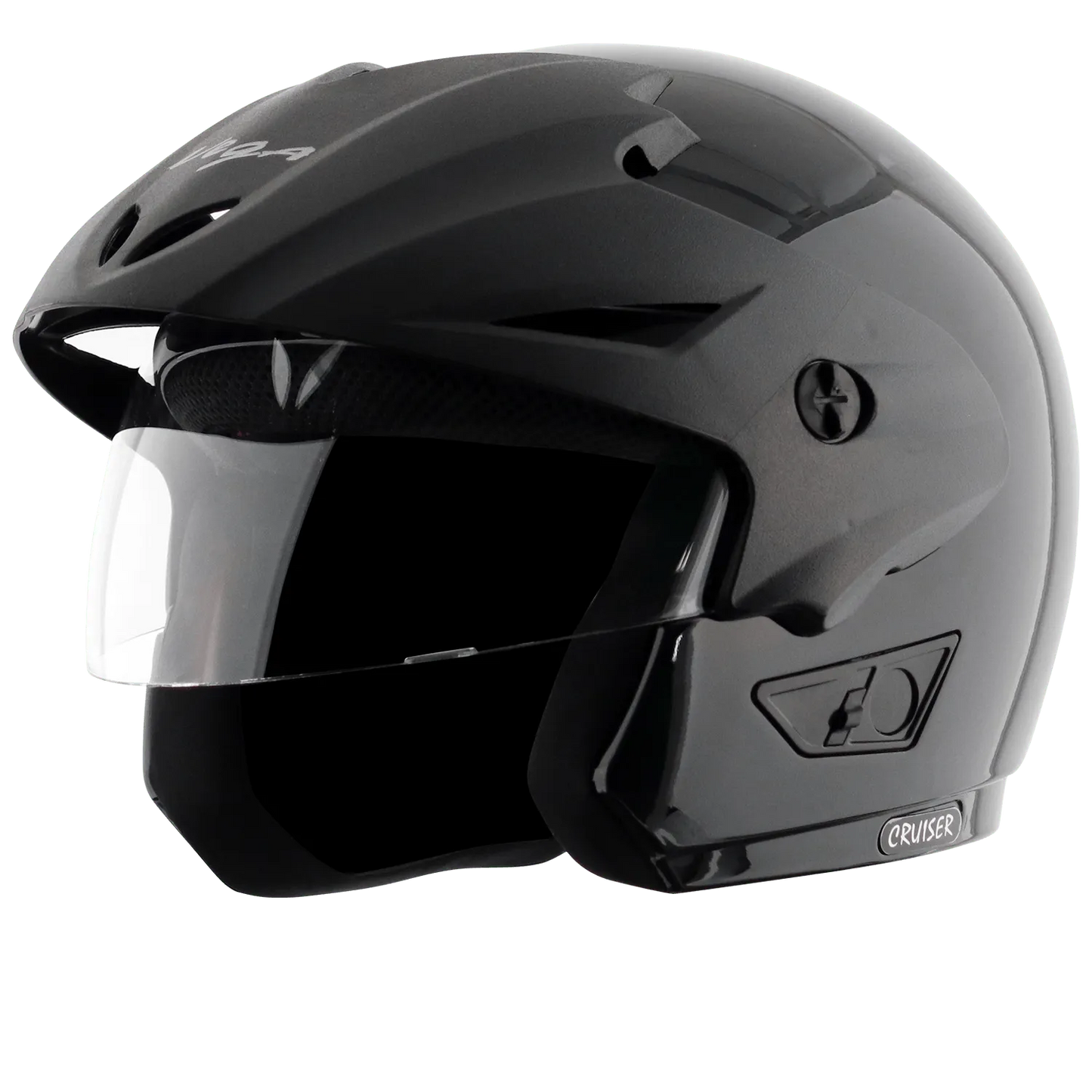 VEGA Cruiser Without Peak Black Half Face Helmet
