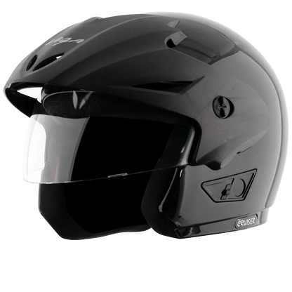 VEGA Cruiser Without Peak Black Half Face Helmet