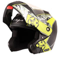 VEGA Crux Dx Camouflage Dull Black Neon Yellow Flip Up Helmet