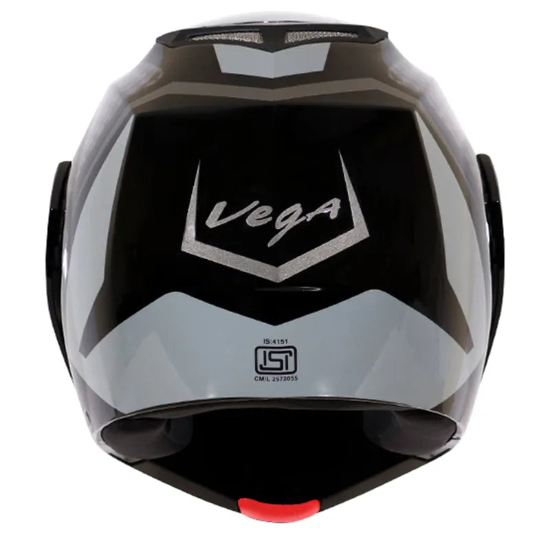 VEGA Crux Dx Checks Black Silver Full Face Helmet