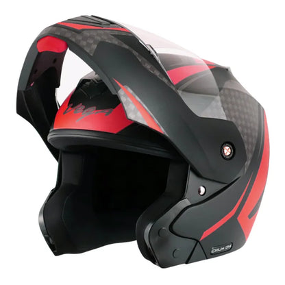 VEGA Crux Dx Checks Dull Black Red Full Face Helmet