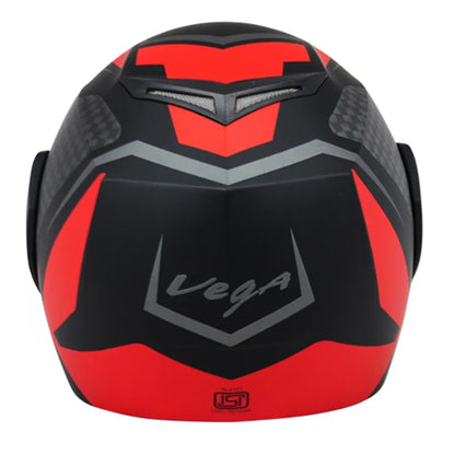 VEGA Crux Dx Checks Dull Black Red Full Face Helmet