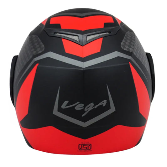 VEGA Crux Dx Checks Dull Black Red Full Face Helmet