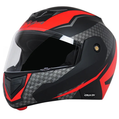 VEGA Crux Dx Checks Dull Black Red Full Face Helmet