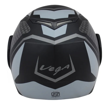 VEGA Crux Dx Checks Dull Black Silver Full Face Helmet