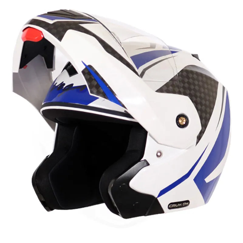 VEGA Crux Dx Checks White Blue Full Face Helmet