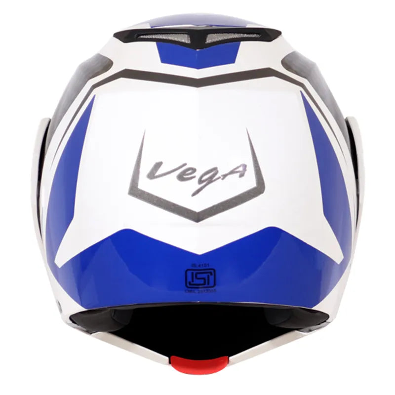 VEGA Crux Dx Checks White Blue Full Face Helmet