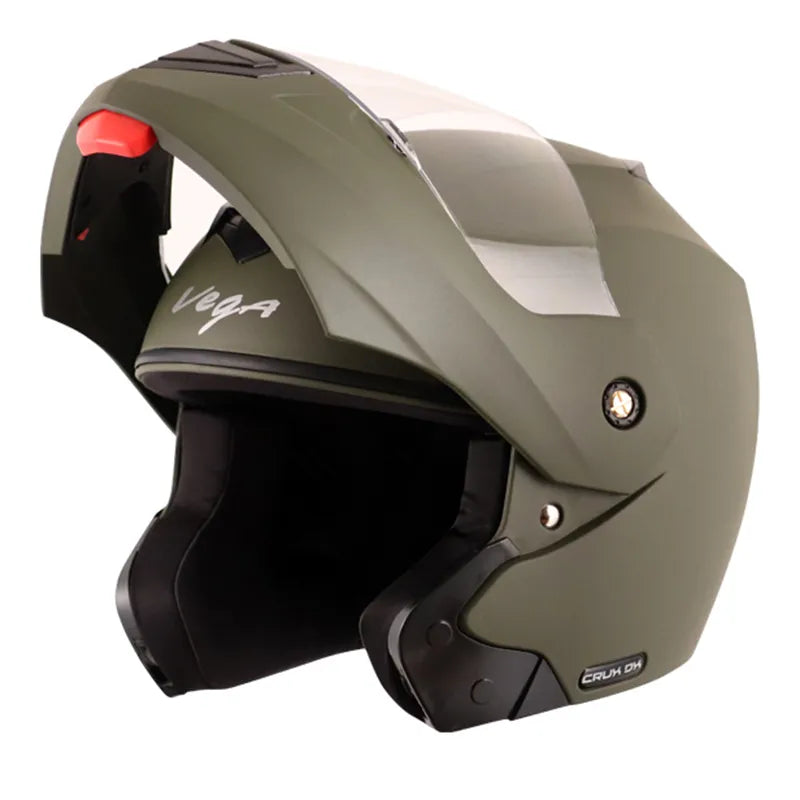 VEGA Crux Dx Dull Battle Green Full Face Helmet