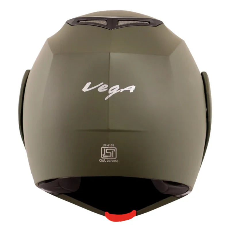 VEGA Crux Dx Dull Battle Green Full Face Helmet