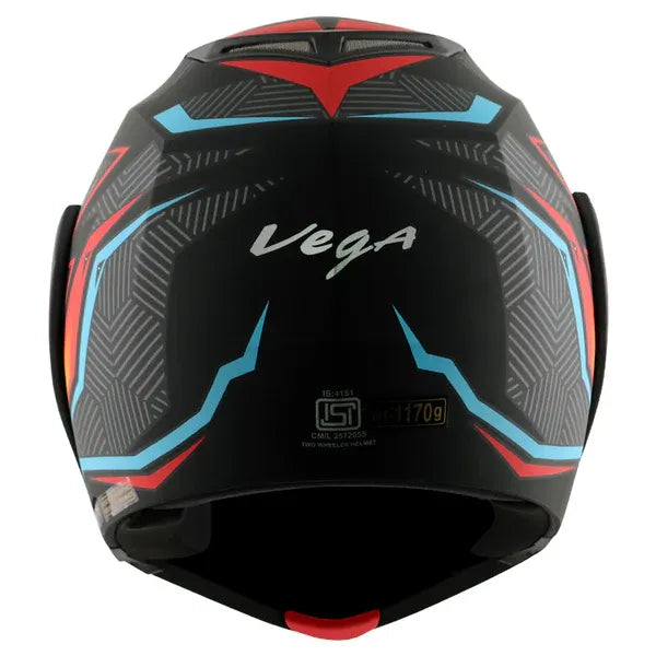 VEGA Crux Dx Energy Dull Black Red Flip Up Helmet