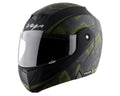 VEGA Crux Dx Fighter Dull Black Battle Green Flip Up Helmet