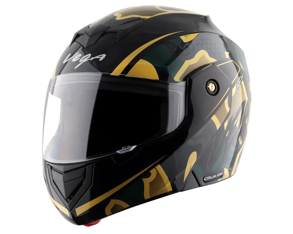 VEGA Crux Dx Fighter Dull Black Desert Storm Flip Up Helmet