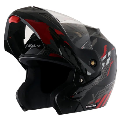 VEGA Crux Dx Flex Black Red Full Face Helmet