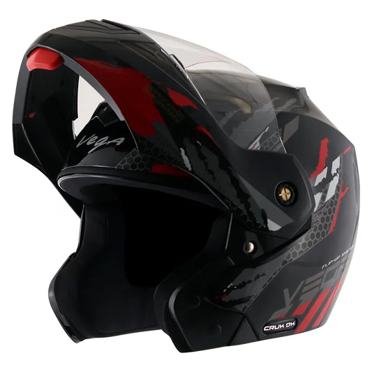 VEGA Crux Dx Flex Black Red Full Face Helmet