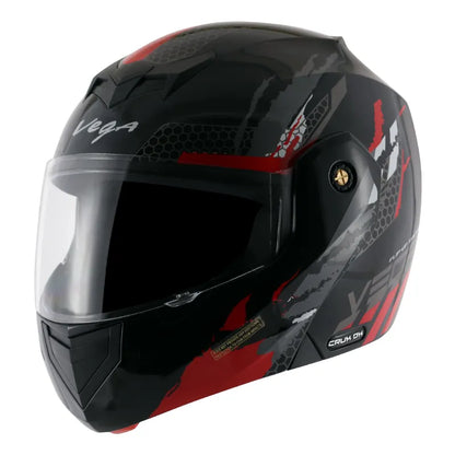 VEGA Crux Dx Flex Black Red Full Face Helmet