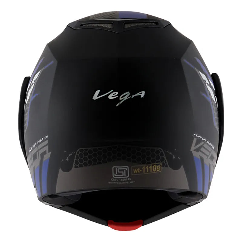 VEGA Crux Dx Flex Dull Black Blue Full Face Helmet