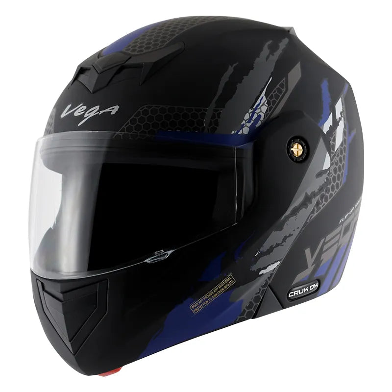 VEGA Crux Dx Flex Dull Black Blue Full Face Helmet
