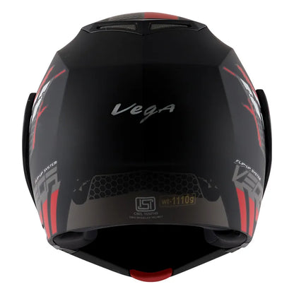 VEGA Crux Dx Flex Dull Black Red Full Face Helmet