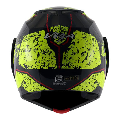 VEGA Crux Dx Victor Black Neon Yellow Full Face Helmet
