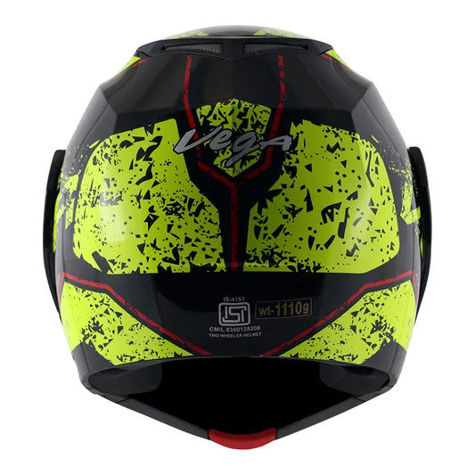 VEGA Crux Dx Victor Black Neon Yellow Full Face Helmet