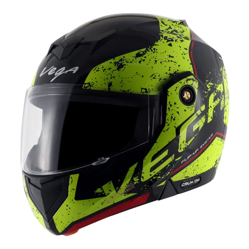 VEGA Crux Dx Victor Black Neon Yellow Full Face Helmet