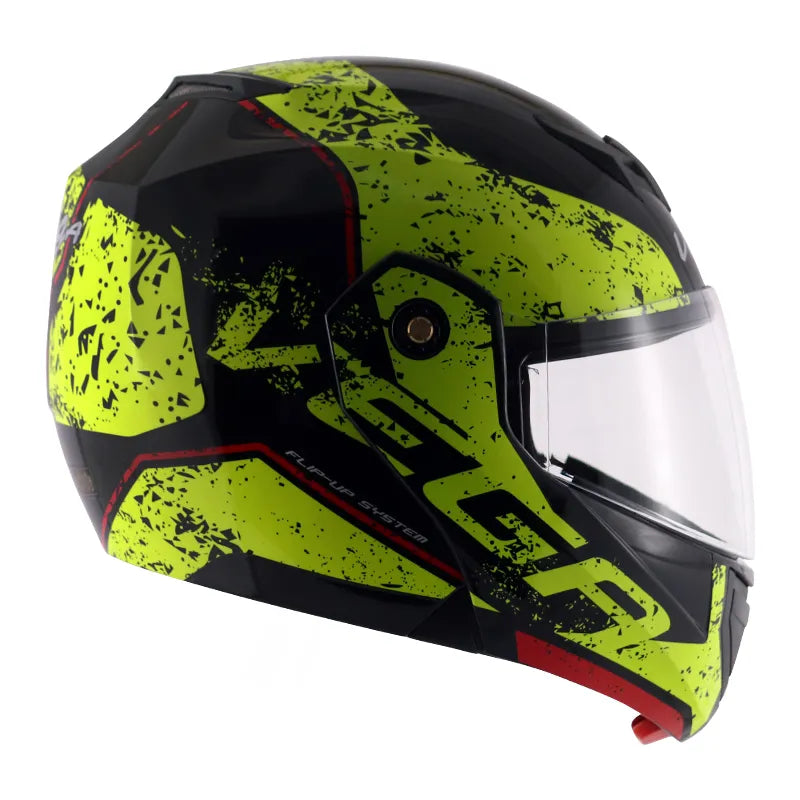 VEGA Crux Dx Victor Black Neon Yellow Full Face Helmet