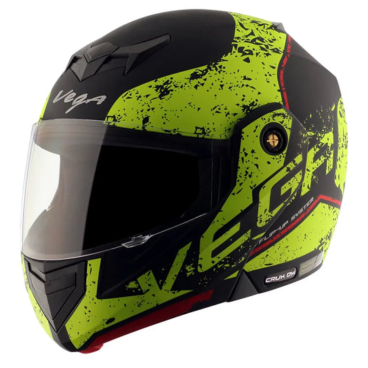 VEGA Crux Dx Victor Dull Black Neon Yellow Full Face Helmet