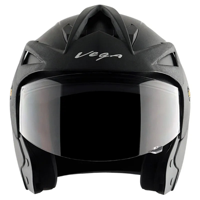 VEGA Crux Open Face Black Half Face Helmet