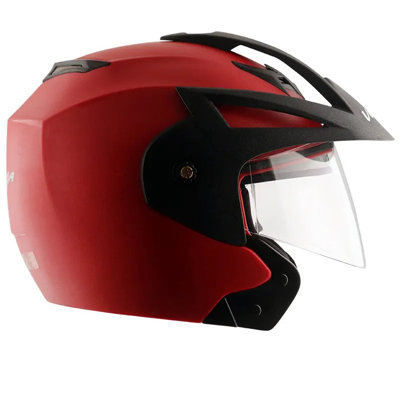 VEGA Crux Open Face Red Half Face Helmet
