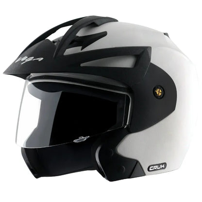 VEGA Crux Open Face White Half Face Helmet