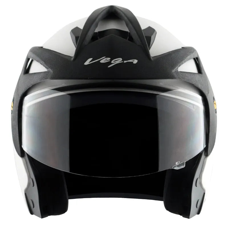 VEGA Crux Open Face White Half Face Helmet