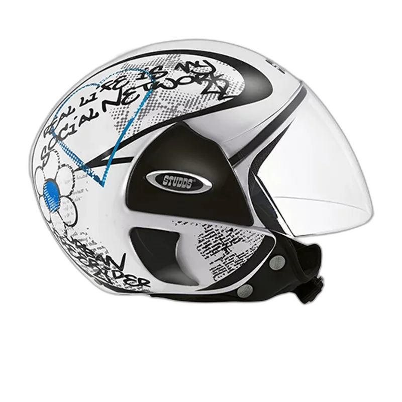 STUDDS Cub D3 White N1 Half Face Helmet