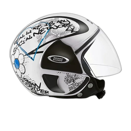 STUDDS Cub D3 White N1 Half Face Helmet