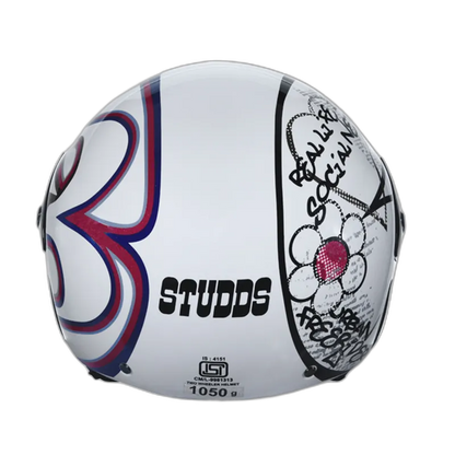 STUDDS Cub D3 White N2 Half Face Helmet