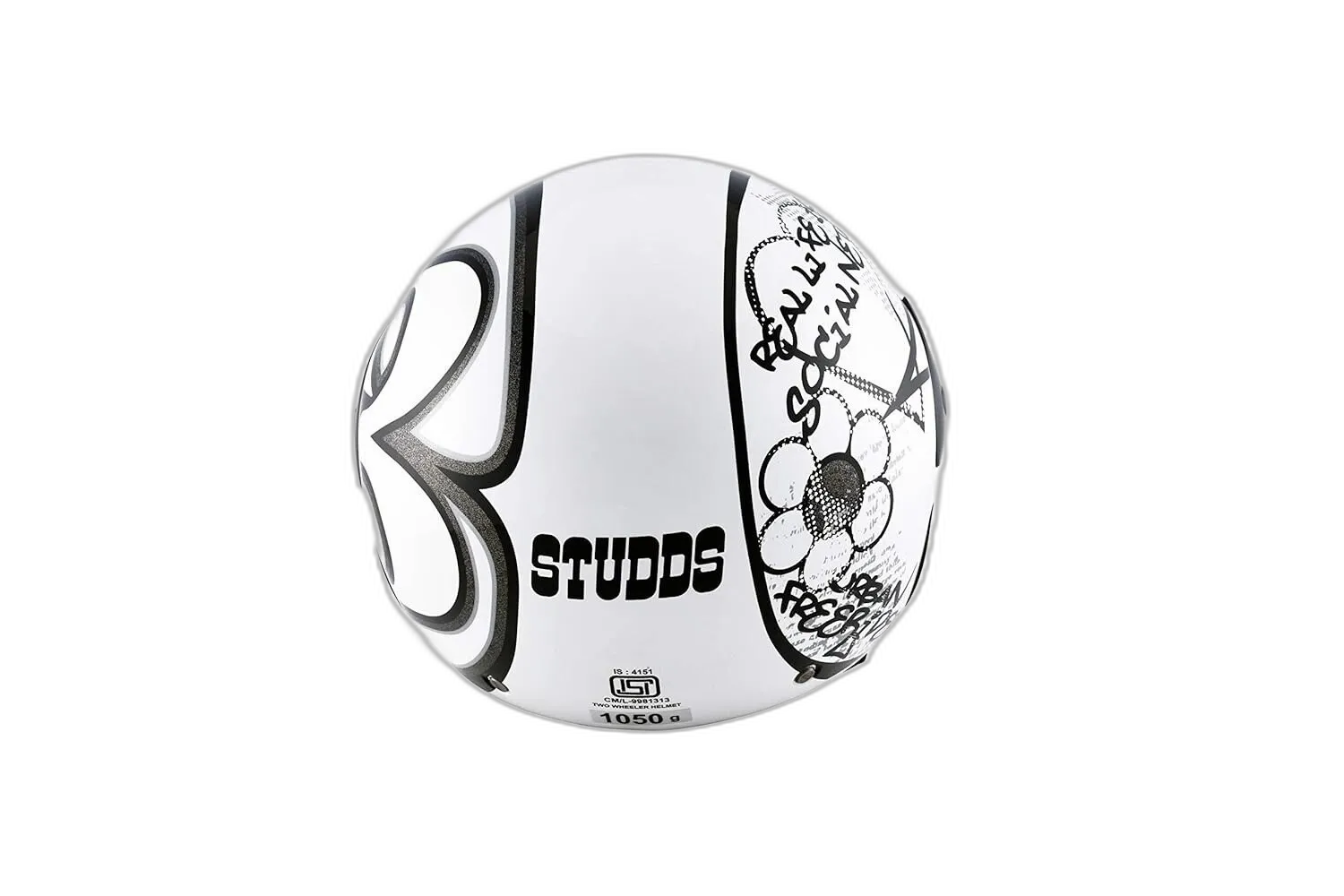 STUDDS Cub D3 White N4 Half Face Helmet