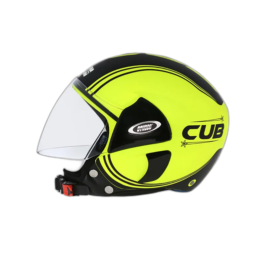 STUDDS Cub D4 Matt Neon Yellow N9 Half Face Helmet